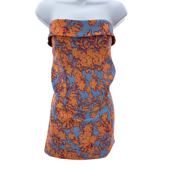 White Fox Boutique Dresses & Skirts - White Fox Orange Floral Strapless Skirt Set M/L NWT Summer Party Travel